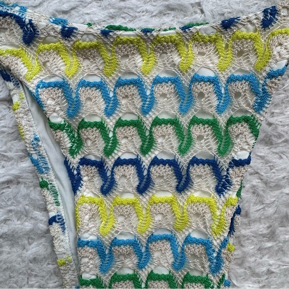 NWT OneOne Swimwear Bikini Set Eleuthera Crochet Rare Blue Green New Ariel New - Picture 5 of 15